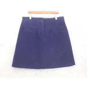 Carven A Line Skirt Size 42 US 10 Wool Short Purple Preppy Academia Retro Glam